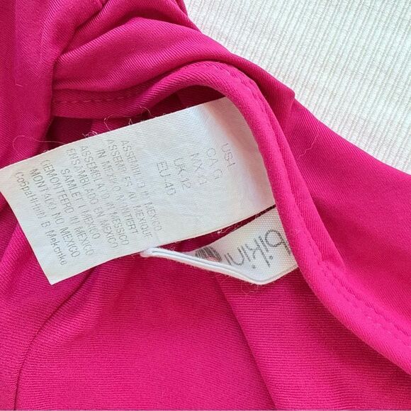 Bikini Lab Womens One Piece Swimsuit Deep V Plunge Hot Pink Large L - Picture 3 of 4
